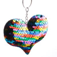Plastic Key Chain, Sequins, Heart, cute 