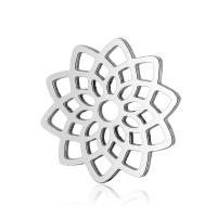 Stainless Steel Flower Pendant, hollow, original color 