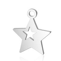 Acier inoxydable Pendentif étoile, creux, couleur originale Environ 2mm Vendu par lot