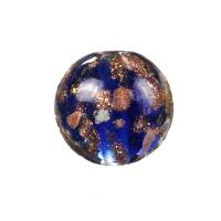 Gold Sand Lampwork Beads, Round & luminated Approx 1mm 