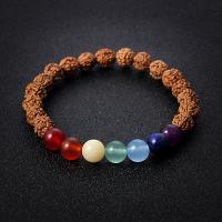 Bodhi Wood Beads Bracelet, plated, for woman, brown, 8mm .6 Inch 