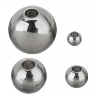 Edelstahl Perlen, verschiedene Größen vorhanden, Silberfarbe, verkauft von PC