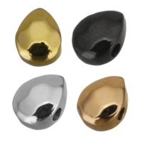 Edelstahl Perlen, Tropfen, plattiert, keine, 6.5x8.5x4mm, Bohrung:ca. 1.5mm, verkauft von PC