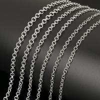 Stainless Steel Chain Jewelry, with plastic spool, round link chain original color, Approx 