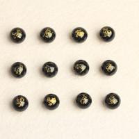 Black Agate Beads, Round, random style & DIY, 12mm Approx 1mm 