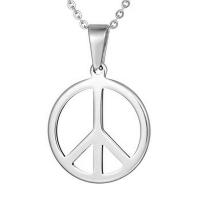 Stainless Steel Peace Logo Pendant, plated, fashion jewelry 