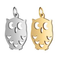 Stainless Steel Pendants, Owl, for woman & hollow 