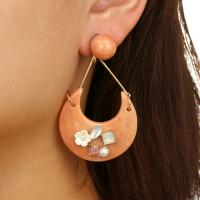 Acrylic Dangle Earring, Zinc Alloy, with Acrylic, stainless steel post pin, plated, for woman 