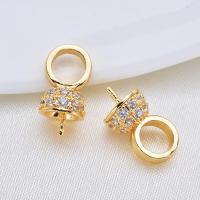 Brass Peg Bail, real gold plated, DIY & micro pave cubic zirconia 