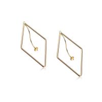 Hollow Brass Pendants, Rhombus, real gold plated 
