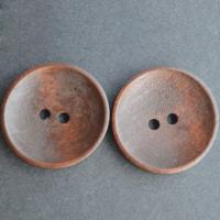 Scentedrosewood Button Findings, Flat Round, painted, DIY & double-hole, coffee color, 25mm 