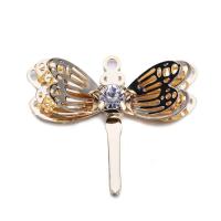 Cubic Zirconia Brass Pendants, Dragonfly, gold color plated, 3D effect & with cubic zirconia & hollow, 18mm Approx 1mm 