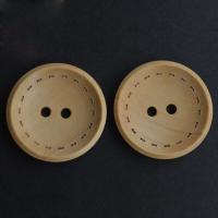 2 Hole Wood Button & double-hole, khaki 
