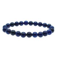Природный Лазурит браслет, Круглая, полированный, Народный стиль & Мужская, голубой, 210mm, продается PC