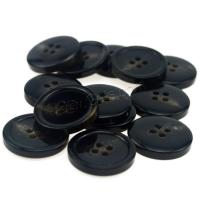 4 Hole Resin Button, polished black 