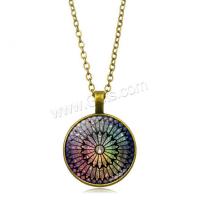 Zinc Alloy Necklace, with Glass Gemstone, with 5cm extender chain, plated, time gem jewelry & Unisex .7 Inch 