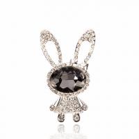 Mobile Phone DIY Decoration, Zinc Alloy, Rabbit, silver color plated, with rhinestone 