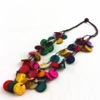 Kokosrinde Halskette, mit Nylonschnur, zufällig gesendet, gemischte Farben, Länge:ca. 17 ZollInch, verkauft von Strang