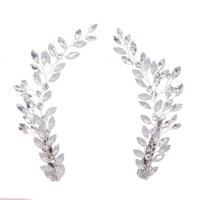 Bridal Hair Clip, Zinc Alloy, with Crystal, silver color plated, for bridal & with rhinestone, 120mm 