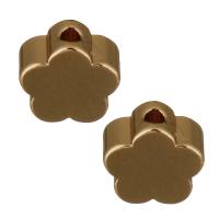 Brass Jewelry Beads, Flower, rose gold color plated, high quality plated Approx 1mm 