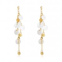Zinc Alloy Drop Earring, with Shell, gold color plated, for woman 