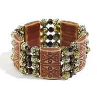 Resin Bracelets, with Gemstone Chips, fashion jewelry & Unisex, brown, 25mm Approx 7 Inch 