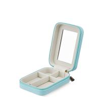 PU Leather Lipstick Box, Rectangle, Korean style & with mirror & for woman 