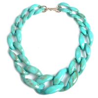 Acrylique collier de chandail, chaîne de torsion ovale & pour femme, plus de couleurs à choisir, 50mm Environ 22.84 pouce, Vendu par brin