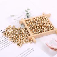 ABS Plastic Pearl Beads, plated golden  
