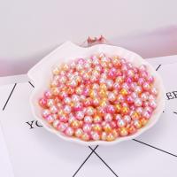 ABS Plastic Pearl Beads, plated pink  
