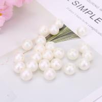 ABS Plastic Pearl Beads, plated white  