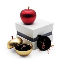 alliage de zinc boîte de parure de bijoux, avec velours de coton, pomme, Placage, Conception de Noël & bijoux de mode, plus de couleurs à choisir Vendu par PC