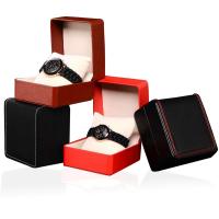 Caja de reloj de cuero, Cuero de PU, con Pana, Portátil & Sostenible, más colores para la opción, 100x110x70mm, 100PCs/Grupo, Vendido por Grupo