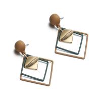 Brass Drop Earring, gold color plated, fashion jewelry & for woman & frosted 