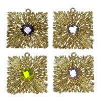 Glass Brass Pendants, with Glass, hollow Approx 1.5mm 