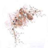 Braut Haar Blumen, Zinklegierung, mit ABS-Kunststoff-Perlen & Stoff, Modeschmuck & für Frau & mit Strass, 80x200mm, verkauft von PC