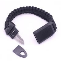 Polyester Outdoor Survival Bangle, with Plastic & Stainless Steel, plastic bayonet clasp, Corrosion-Resistant & multifunctional & Unisex & woven pattern 2mm Approx 9.8 Inch 