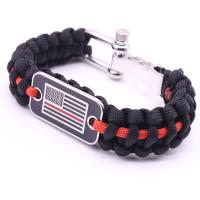 Polyester Outdoor Survival Bangle, with Plastic & Stainless Steel, Corrosion-Resistant & braided bracelet & multifunctional & Unisex Approx 9.8 