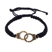Zinc Alloy Bracelet, with Polyester Cord, plated, Adjustable & fashion jewelry & Unisex 22mm 