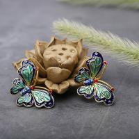 Zinc Alloy Findings, Butterfly, plated, fashion jewelry & DIY & enamel, 35*23mm 