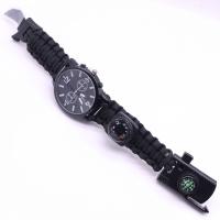 Poliéster SOS Watch, con Plástico & acero inoxidable, movimiento chino, Resistente a la corrosión & pulsera trenzada & multifuncional & con el compás & unisexo, más colores para la opción, 32mm,43mm, longitud:aproximado 10 Inch, Vendido por Sarta