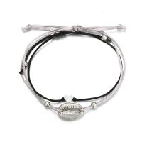 Zinc Alloy Bracelet Set, with Nylon Cord, plated, 2 pieces & for woman, silver color 