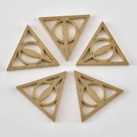 Composants de bijoux en laiton, triangle, creux, couleur originale Vendu par sac