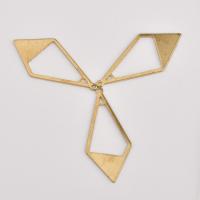 Hollow Brass Pendants, Rhombus, original color Approx 1mm 