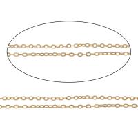 Iron Oval Chain, with plastic spool, KC gold color plated, 1mm 