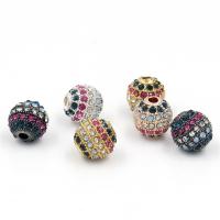 Zinc Alloy Jewelry Beads, Round, plated, micro pave cubic zirconia 8mm Approx 2mm 