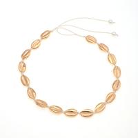 Zinc Alloy Necklace, with Cotton Cord & Plastic Pearl, Shell, plated, fashion jewelry & for woman 