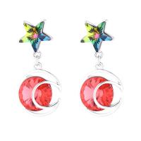 Zinc Alloy Drop Earring, with Austrian Crystal, plated, Korean style & for woman 