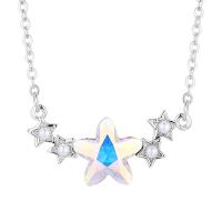 Zinc Alloy Necklace, with Austrian Crystal & Plastic Pearl, Star, plated, Adjustable & Korean style & for woman Approx 17 Inch 