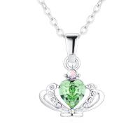 Zinc Alloy Necklace, with Austrian Crystal, Crown, plated, Adjustable & Korean style & for woman .7 Inch 